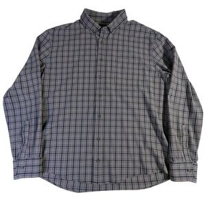 Mizzen+Main Trim Fit Plaid Button Down Shirt XXL‎ Gray Performance